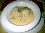 Pfifferlingen in Herbed Cream with Semolina Dumplings