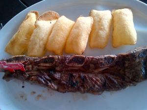 Pommes Souffles with Steak at Cabana Las Lilas